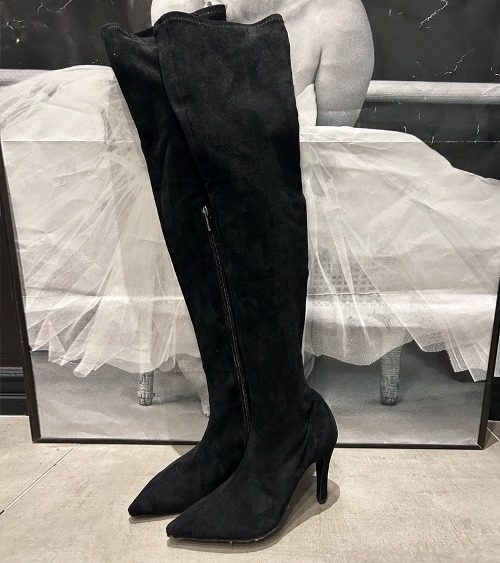 [SALE]long zipper suede long boots