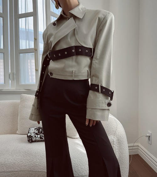 Trench belted jacket